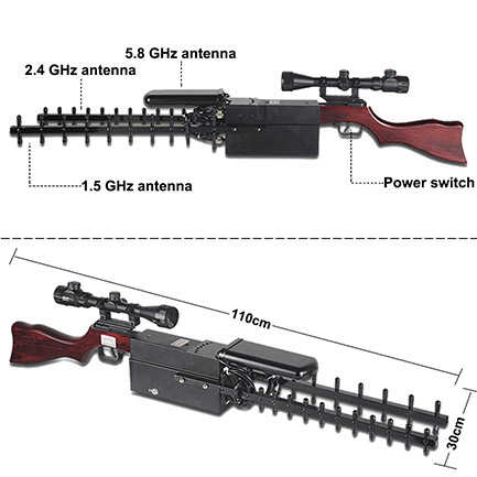 high power gun drones jammers 1.5g 2.4g 5.8g