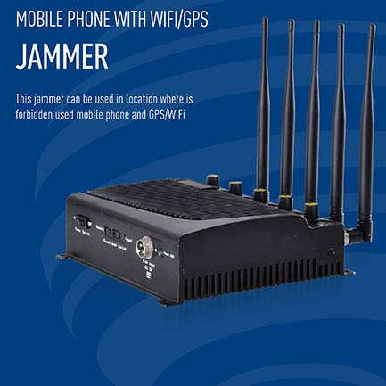 5 Bands Power Adjustable Desktop Jammer Device Block DCS PHS WiFi