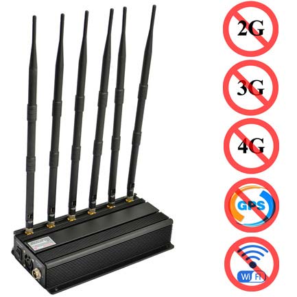 Car jammer blocker , Multifunction Cell Phone Signal Jammer 6 Bands for 2G 3G 4G WiFi GPS