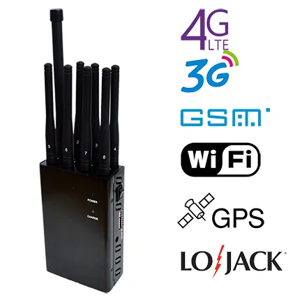 Jammer Gsm Gps 8 Bandes 3g 4g Wifi Gps Lojack 20 Meter Inhibitor Wave Blocker 